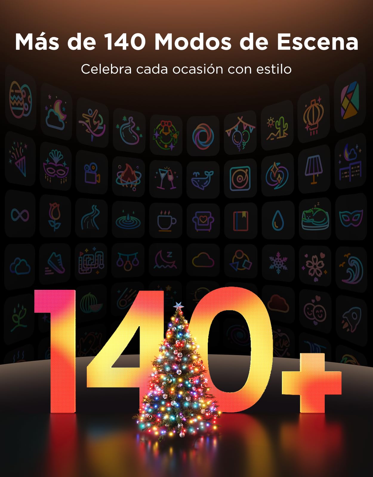 Govee Christmas Sparkle String Lights 20M, Control por Aplicación con Alexa | Decoraciones Navideñas para Interiores, Luces RGBWIC de con 250 LEDs, Más de 140 Modos de Escena