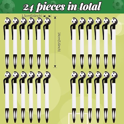 Miniatura 2 de Kolewo4ever Juego de regalos de fiesta de fútbol de 172 piezas con 24 bolígrafos, 24 pulseras, 24 mini bloc de notas, 100 calcomanías de fútbol para