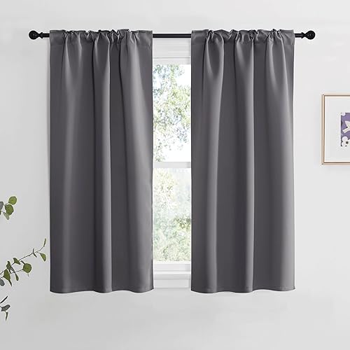 Miniatura 2 de NICETOWN - Juego de 2paneles de cortinas opacas para sala de estar, para oscurecimiento de habitación y con aislamiento térmico, trabillas traseras