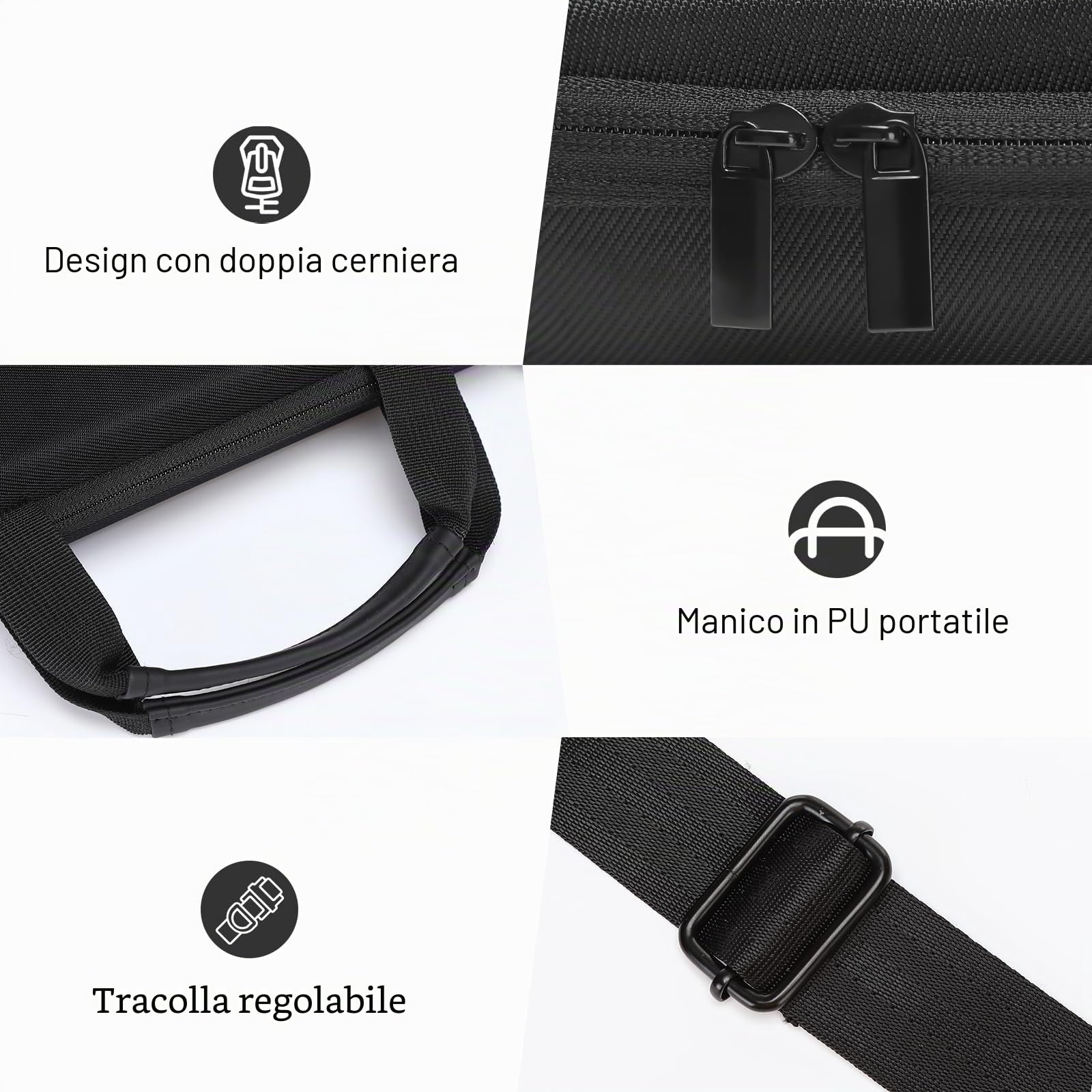 MOSISO Custodia Rigida Laptop Uomo Donna 15-16 pollici Borsa Computer | con Cuciture Geometric Compatibile con Macbook HP Dell Lenovo Asus,15.6'' Borsa Laptop con Tasca Front Raised&Tracolla,Nero