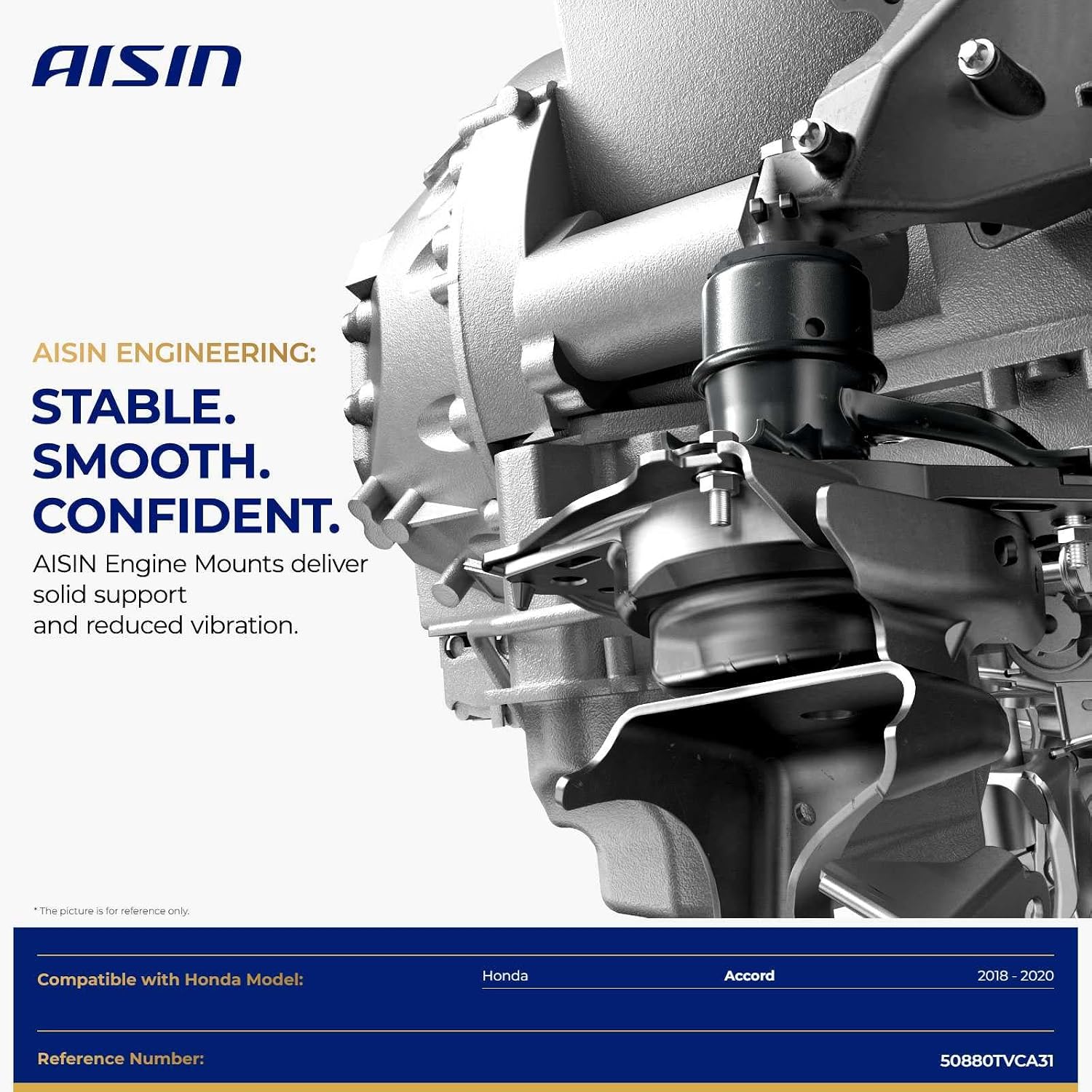 AISIN AFTERMARKET EMTH-00109 Right Upper Engine Torque Strut Mount - Compatible with Honda Accord 2018-2020 - L4 2.0L