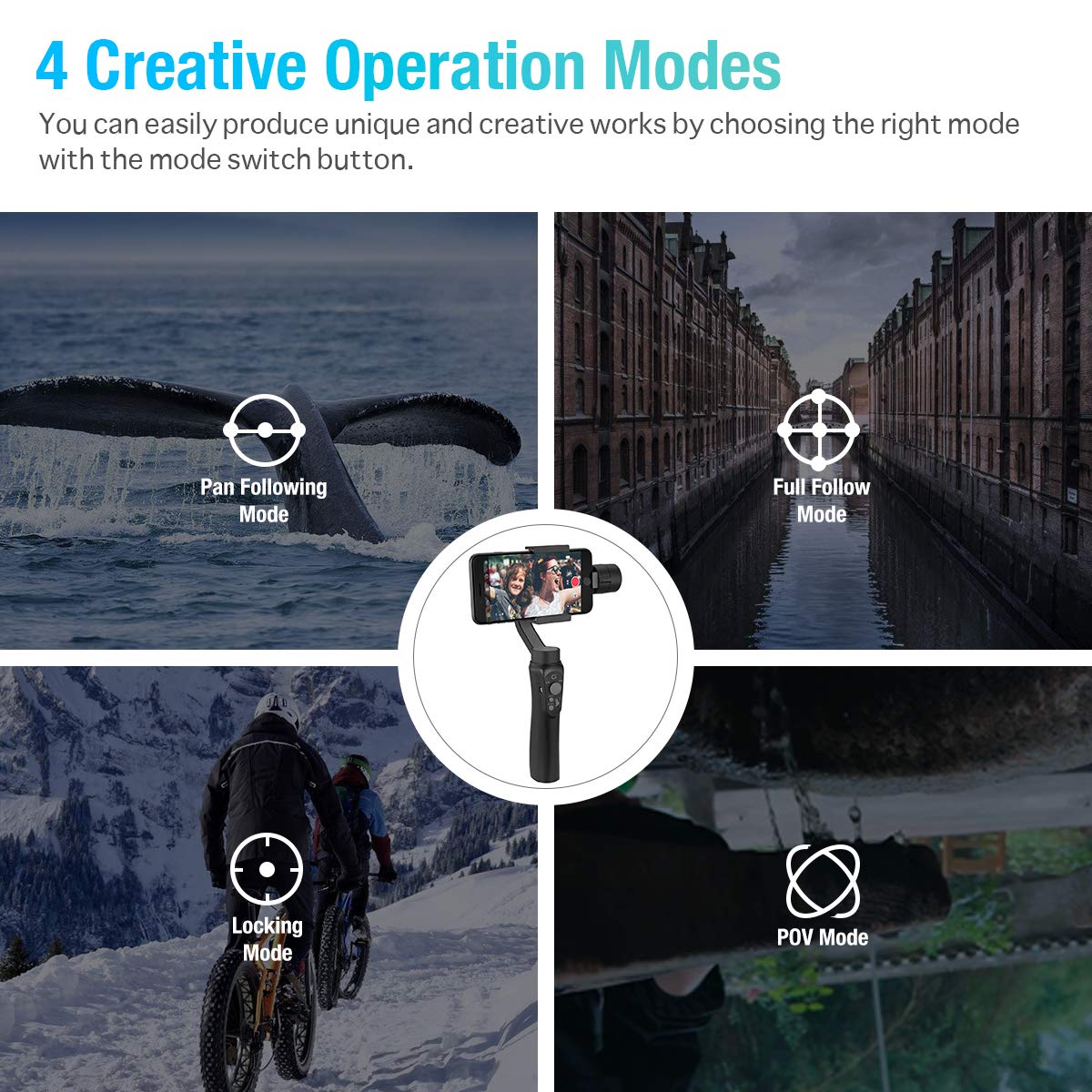 CINEPEER C11 3-Axis Gimbal Stabilizer for Smartphone and Gopro