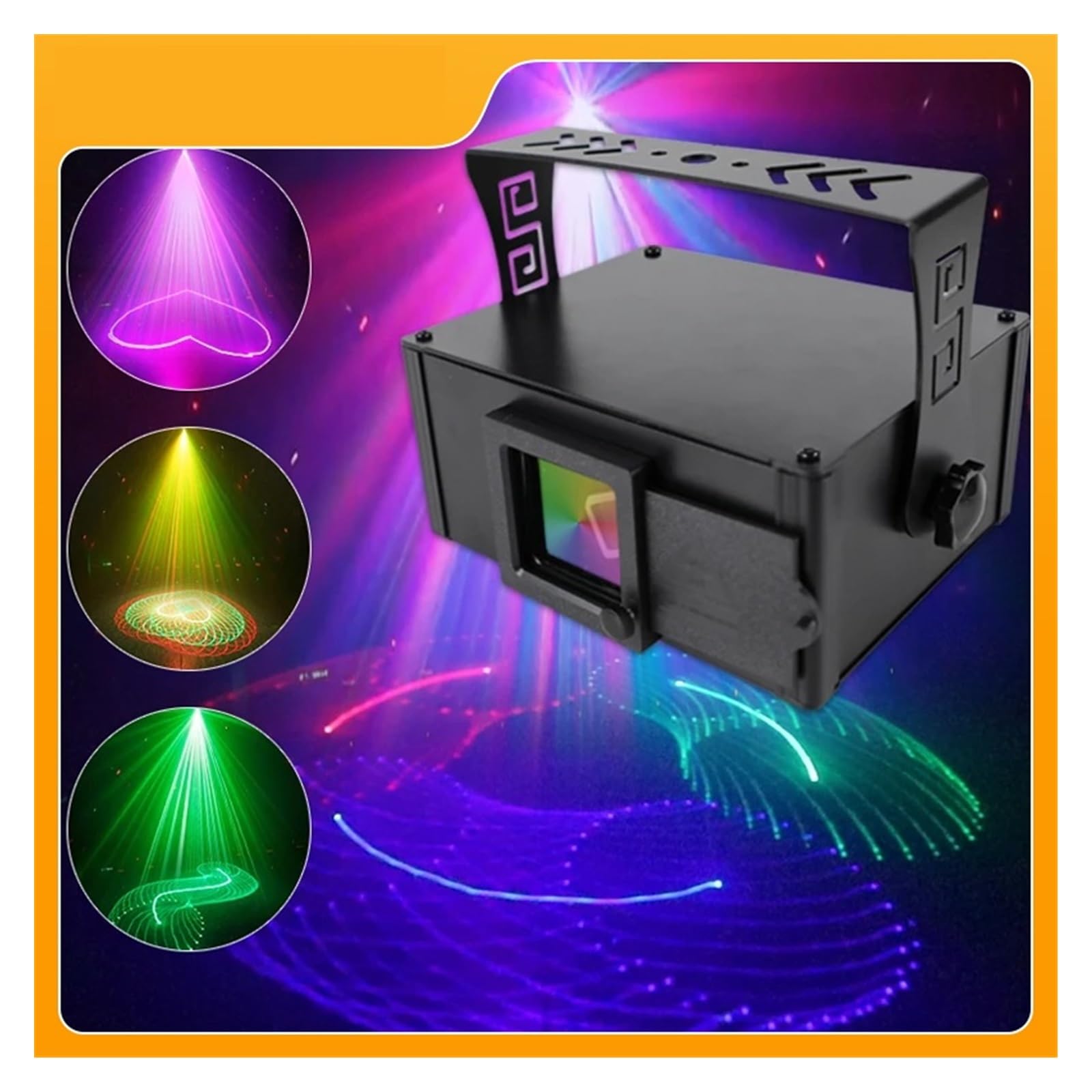 Luci per Feste, Mixer 4D Animazione Luce da palcoscenico Controller stroboscopico RGB DJ Discoteca Proiettore Festa di Natale Vacanza Matrimonio Bar Club Luce