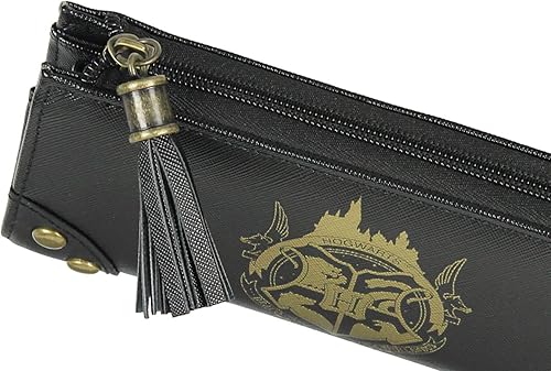 Miniatura 4 de Bioworld Cartera de diseñador de Harry Potter Hogwarts Casas con cremallera de estilo clutch de cuero sintético para mujeres, Hogwarts, Talla única,