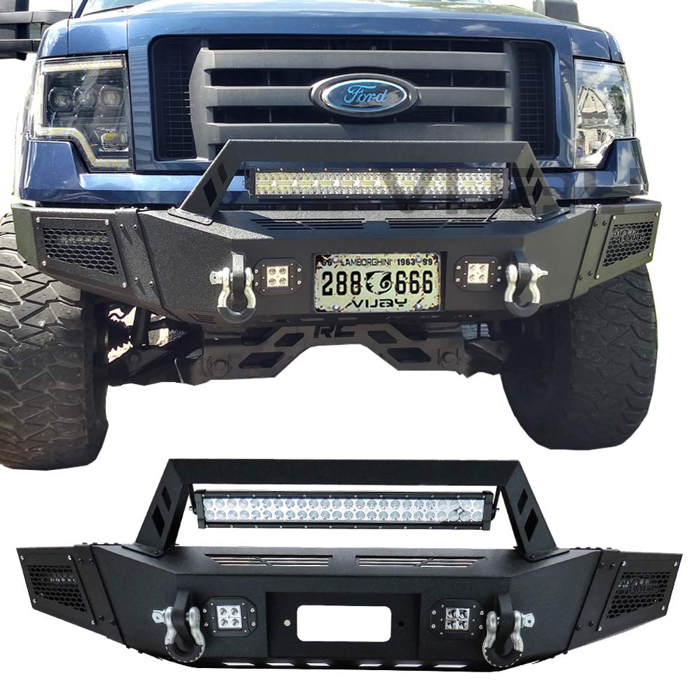 Buy Vijay Front Bumper Texture Black With Winch Plate and LED lights