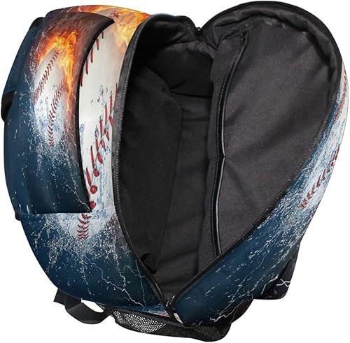 Miniatura 5 de Blueangle Mochila de viaje con estampado de panda de dibujos animados lindo para la escuela resistente al agua Bookbag, Béisbol, Pequeño, Moderno