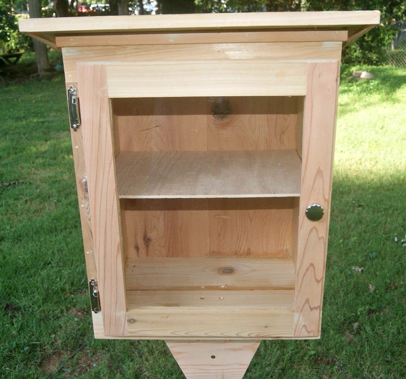 Tiny Library, with shelf, handmade cedar.