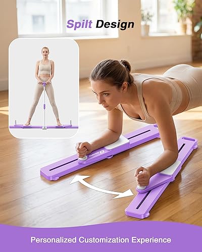 Miniatura 7 de 6-in-1 Pliates Board - 2026 Upgrade Multifunctional Anti-Slip Silent Pilates Board Portable Pilates Reformer Machine for Full Body Workout