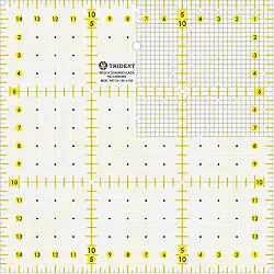 Régua para Patchwork, Escalas em mm, em Acrílico 3 mm, 15 x 15 cm PT.150X150 – Trident, Trident, PT.150X150, Cristal
