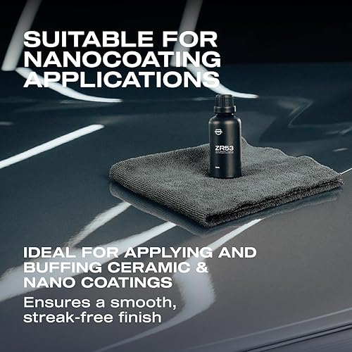 Miniatura 7 de Nasiol Wipe&Buff - Paño de limpieza de microfibra y revestimiento de cerámica, profesional, altamente absorbente, sin pelusa ni manchas, sin bordes,