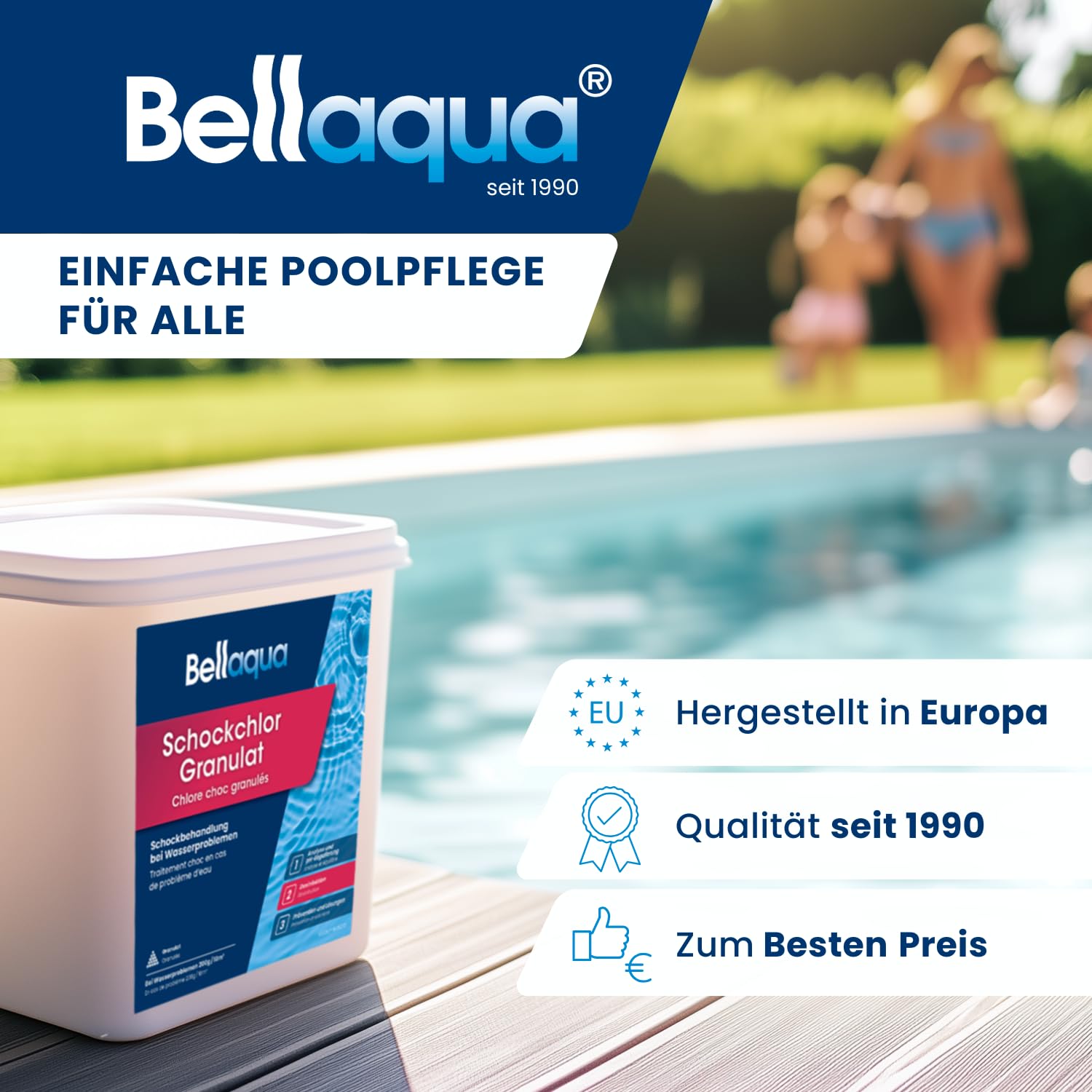Bellaqua pH Minus Granulat Pool und Whirlpool 6 kg - pH Senker Granulat - Schnelle pH-Regulierung für Pool und Whirlpool - Senkt einen zu hohen pH-Wert