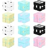 12 Pieces Mini Cube Blocks Desk Toy Magic Sensory Tool Blocks Puzzle Flip Cube for Teens Adults Birthday Favors