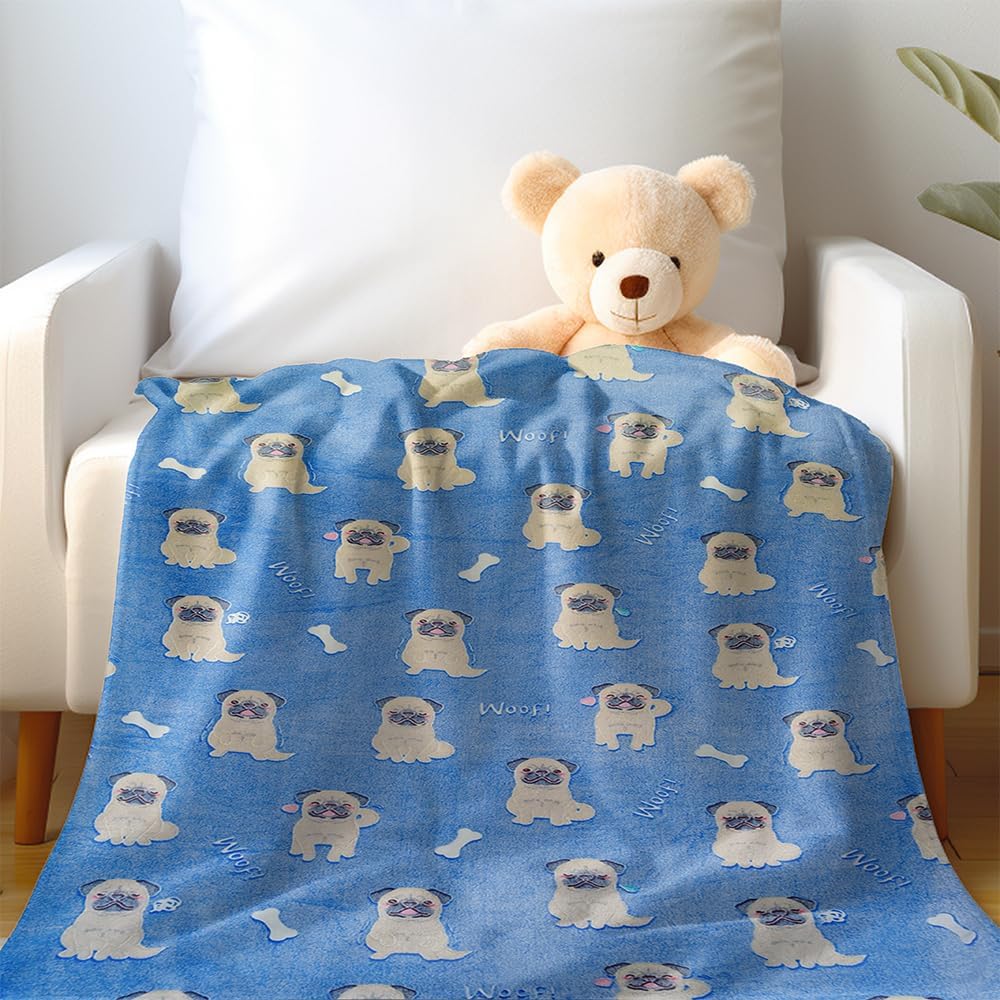 Dog Kids Throw Blanket Glow in The Dark-Cute Blue Dog Gifts for 2 3 4 5 6 7 8 9 10 Years Old Girls Boys Teens 50x60 - Image 2