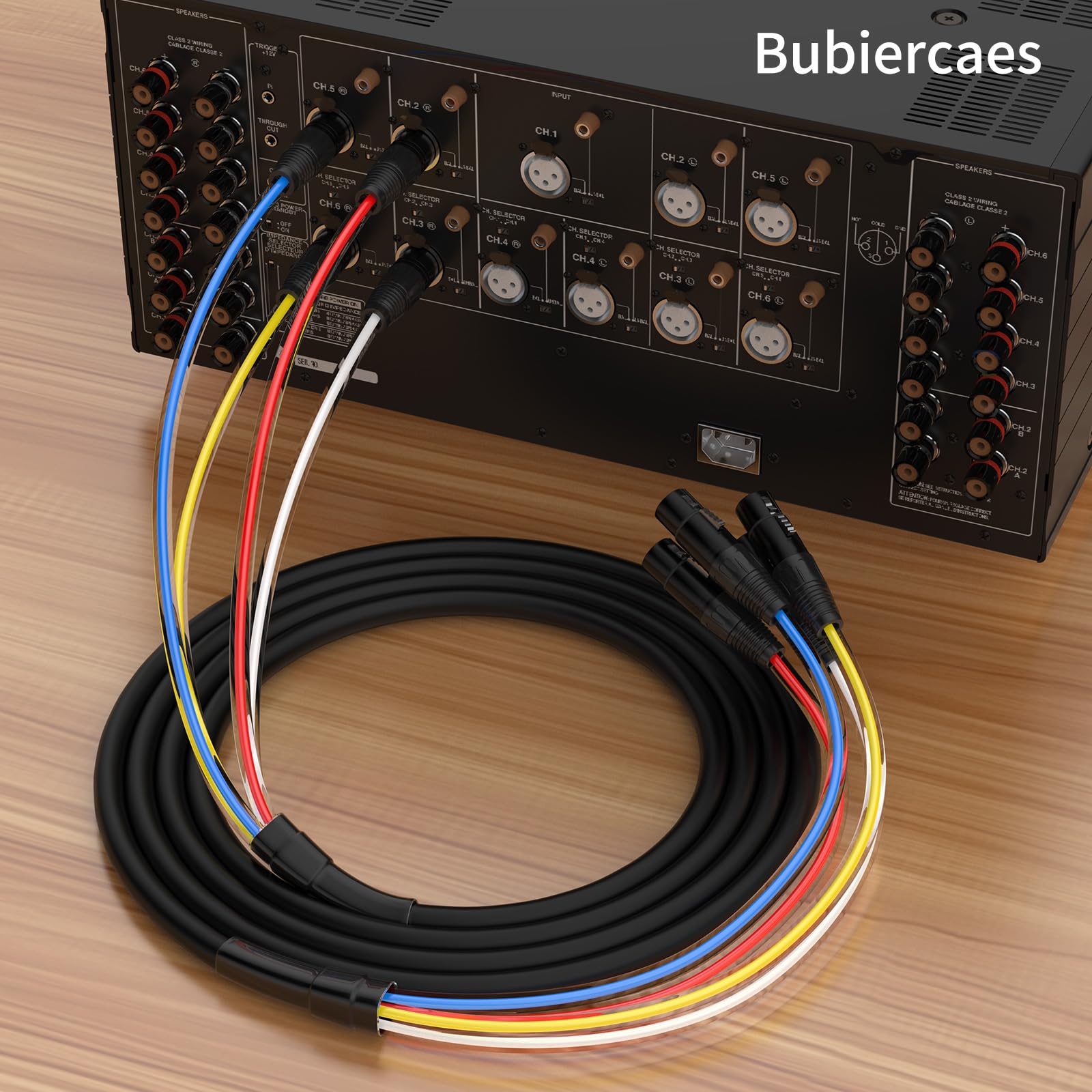 Cable profesional XLR de 4 canales con código de color, cobre OFC, para divisor de micrófono, mezcladores de DJ, sistemas IEM (200 cm)