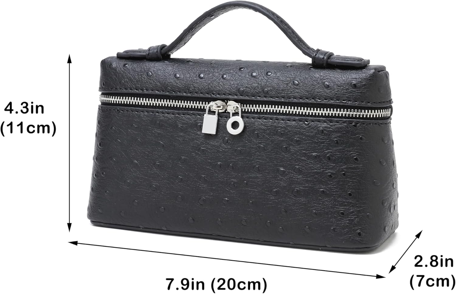 Rejolly Crossbody Bag for Women Small Top-Handle Pouch Purse Shoulder Handbag Synthetic Ostrich Leather Gold Hardware