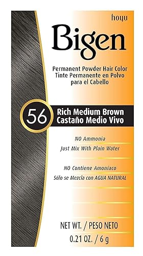 Miniatura 4 de Bigen Polvo de color para el cabello 56 marrón medio rico 1 unidad Hoyu