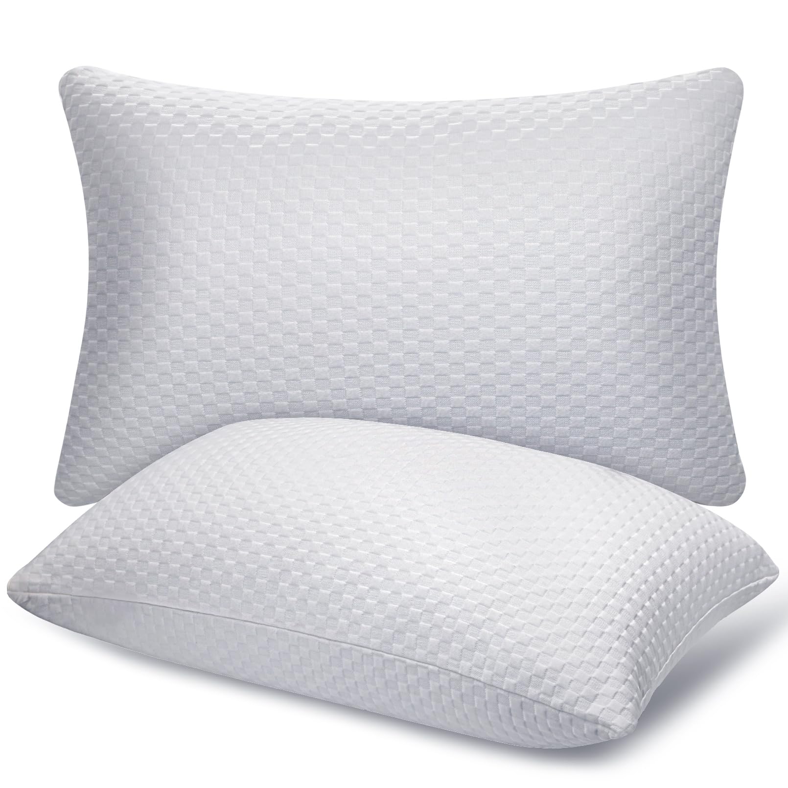 HIMOON Bed Pillows for Sleeping Standard Size 2 Pack，Cooling Memory Foam Pillows for Side Back and Stomach Sleepers（Memory Foam