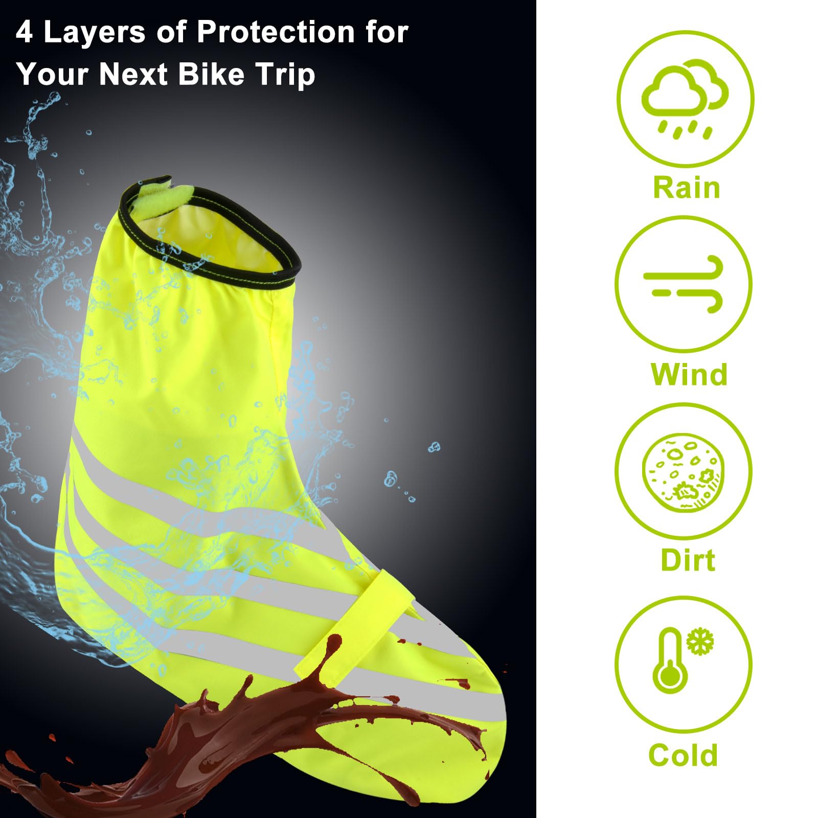 Fahrrad Überschuhe Wasserdicht - Winddichter Schutz Für Herbst & Winter