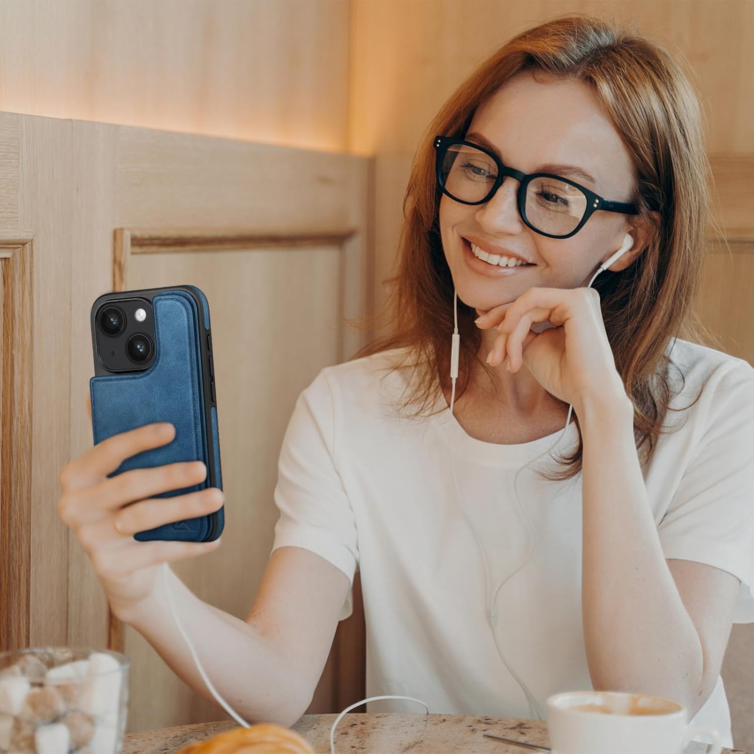 DJDUCK Designed for iPhone 13 Case Wallet with Card Holder, [Magnetic Clasp Cover] [RFID Blocking Leather Protection] Shockproof Women Men Cases 6.1 Inch for Apple 13 Bright Blue - Image 8