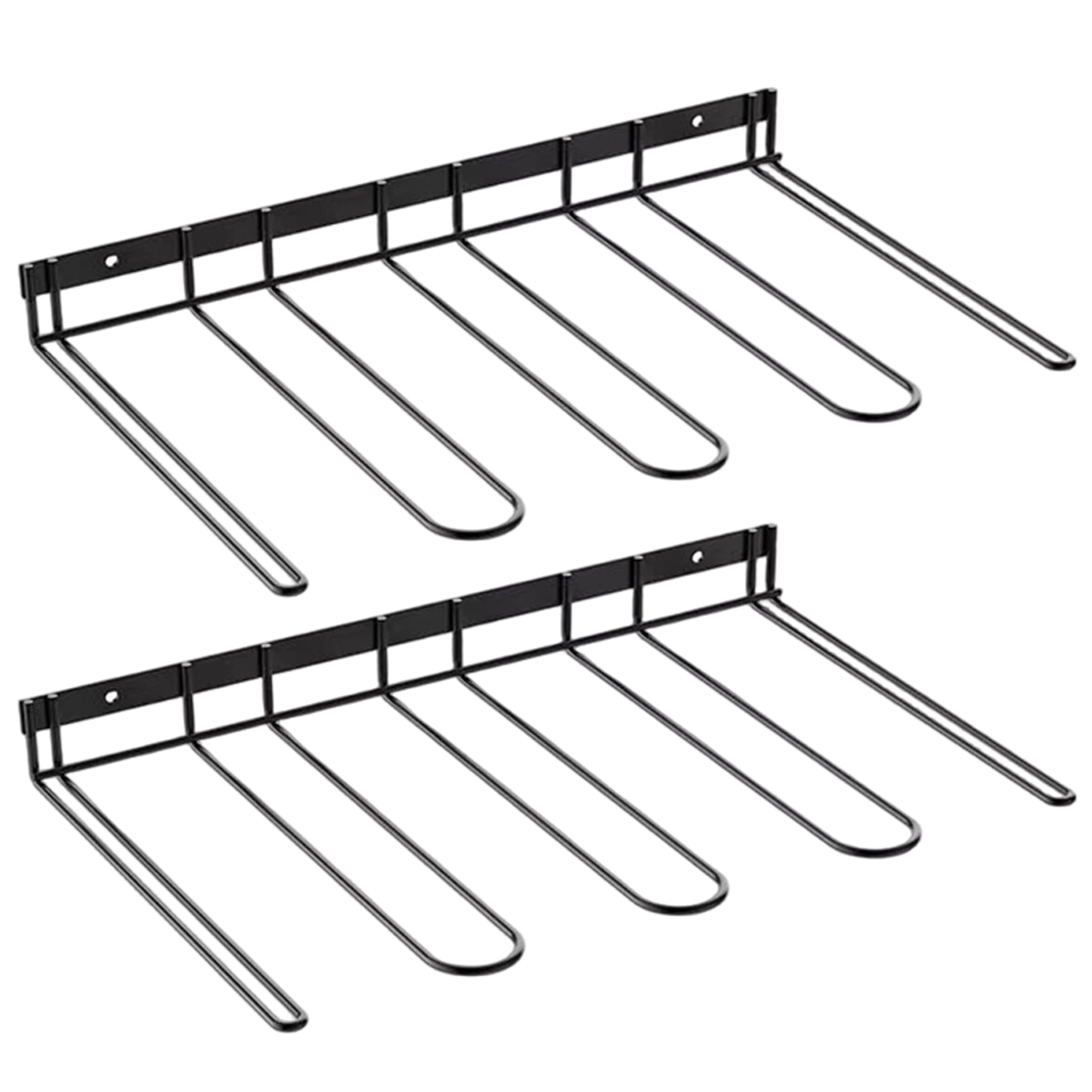 Otbushit 2PCS Wall-mounted Boot Holder, Cowboy Boot Rack, 15.75x9.84 Inch Space-Saving Metal Shoe Hanger for Tall Boots, Black