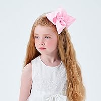 Vista 5 de 20 lazos grandes para el cabello de 6 pulgadas para niñas, cinta de grogrén, accesorios para el cabello con pinzas de cocodrilo para bebés, niñas