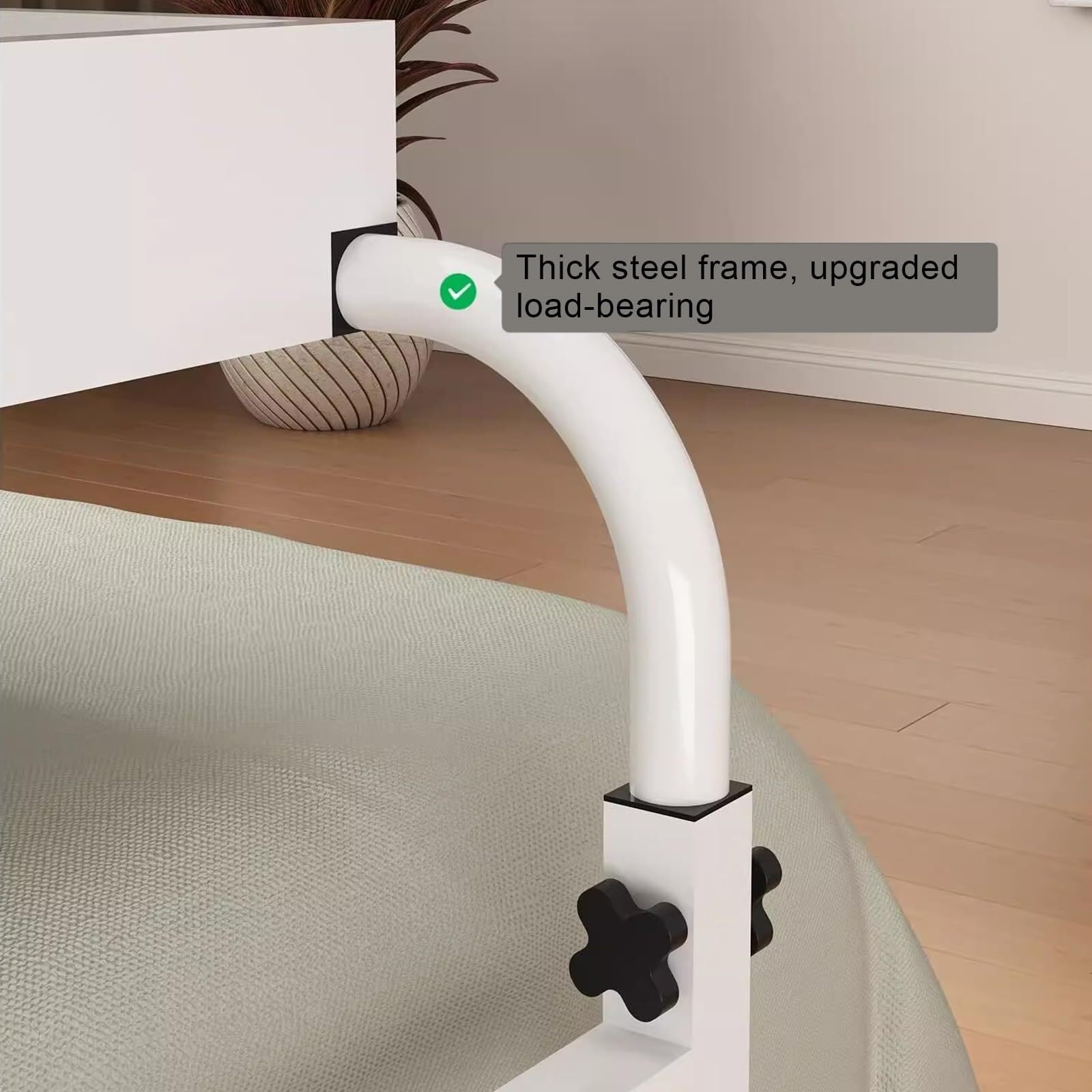 Overbed - Scrivania mobile con altezza regolabile e vassoio per alimenti, tavolo medico per uso multifunzionale, postazione di lavoro in piedi con ruote, ideale per sopra il letto o scrivania da