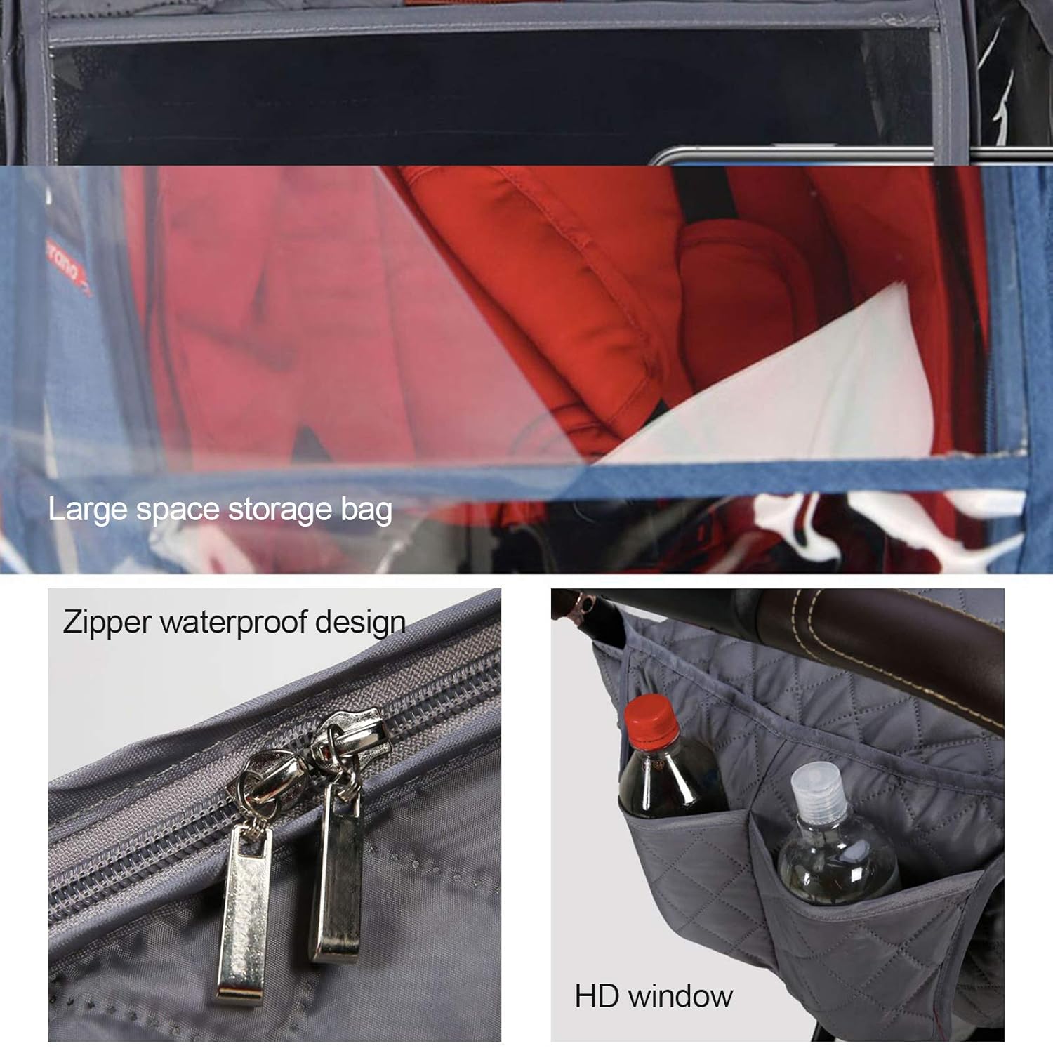 Winter Baby Stroller Cover, Universal Stroller Windshield Rain Cover to Keep Warm in Winter, Baby Travel Weather Shield Stroller Cover for Pushchair (red) : Baby