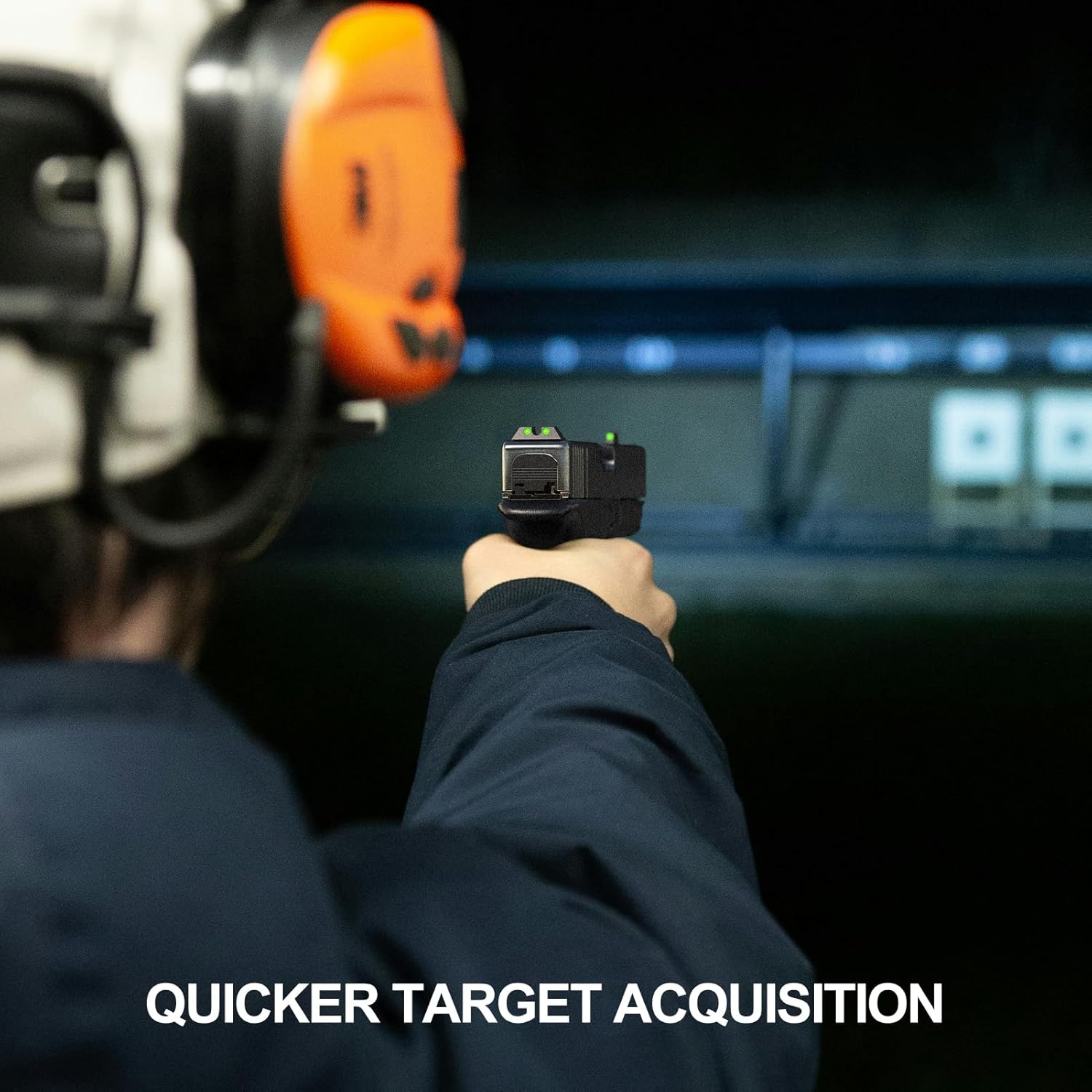 Feyachi NS16 Night Sights Glow in The Dark for Glock Pistol 17 17L 19 26 27 33 34 38 39, NO TRITIUM