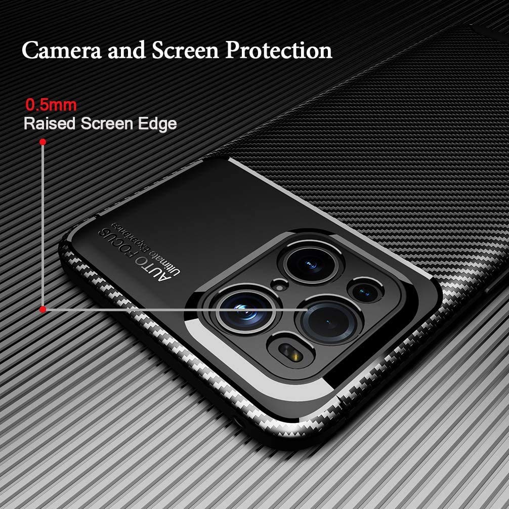 Custodia PIXFAB Neotectiva In Fibra Di Carbonio Spazzolata Per Oppo Find X3 Neo, Colore Blu. Sottile, Antiscivolo, Con Ritagli Precisi Per Fotocamera E Porte. Protezione Da Urti E Cadute.