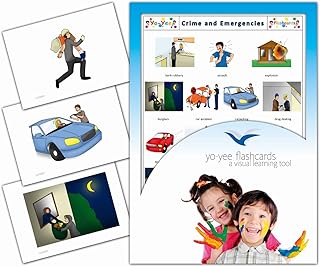 Yo-Yee Flashcards - Crime Flash Cards - English Vocabulary Picture Cards for Toddlers, Kids, Children and Adults