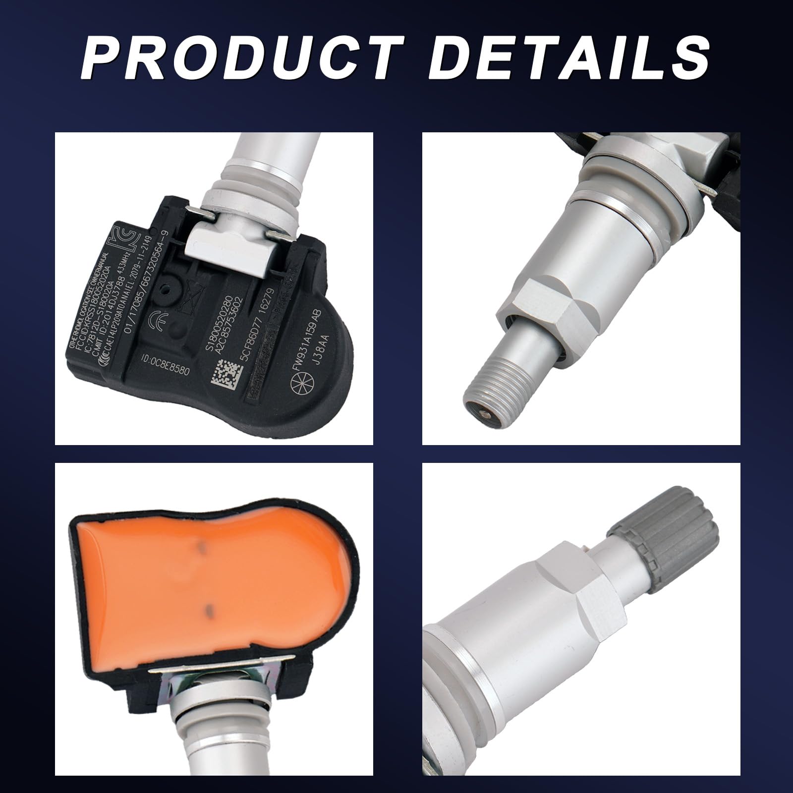 4 sensori di pressione dei pneumatici per Range Rover Sport Evoque per Land Rover Discovery per Jaguar F-Pace I-Pace XE Tpms Sensore Tpms Sensore Sostituire GX631A159AA LR070840