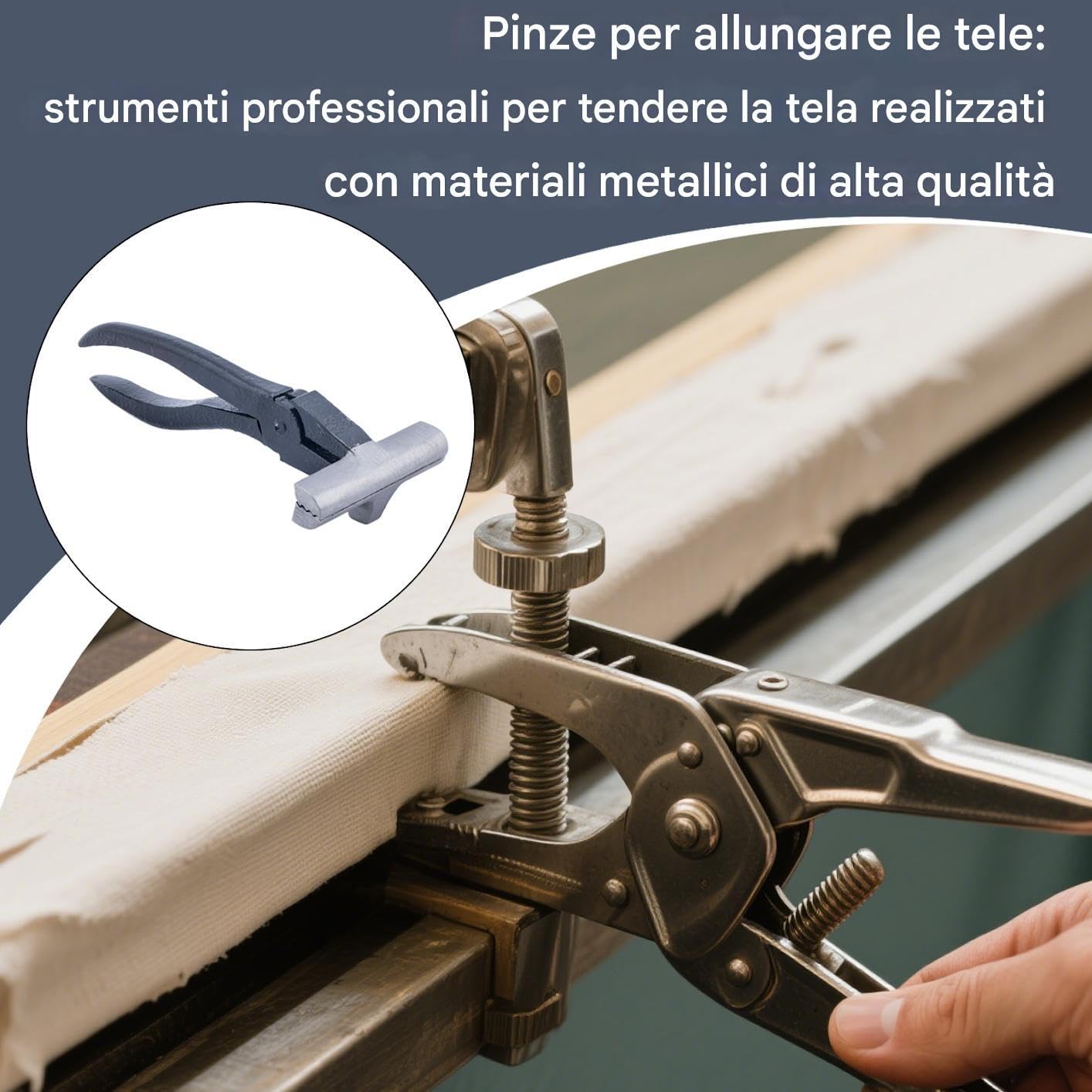 Generico Stretching Canvas Pliers, Artboard Stretcher Tool with Iron Grip,8.27x2.95x2.95 Inches Ergonomic Design & Comport, Metal Leaflets for Artists, Beginners, And Professionals