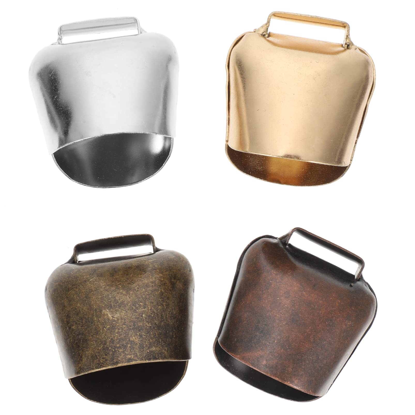 ERINGOGO 4Pcs Pet Dog Bells Loud Sound Lost Hanging Bells for Dogs Vintage Style Cowbell Portable Pet Theft Supplies for Outdoor Camping and Hiking
