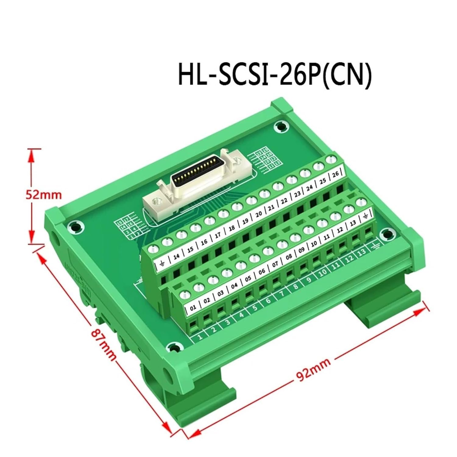 26-pin SCSI Female Signal Terminal Block Module DIN Rail SCSI-26 SESI Module DIN Rail mounting