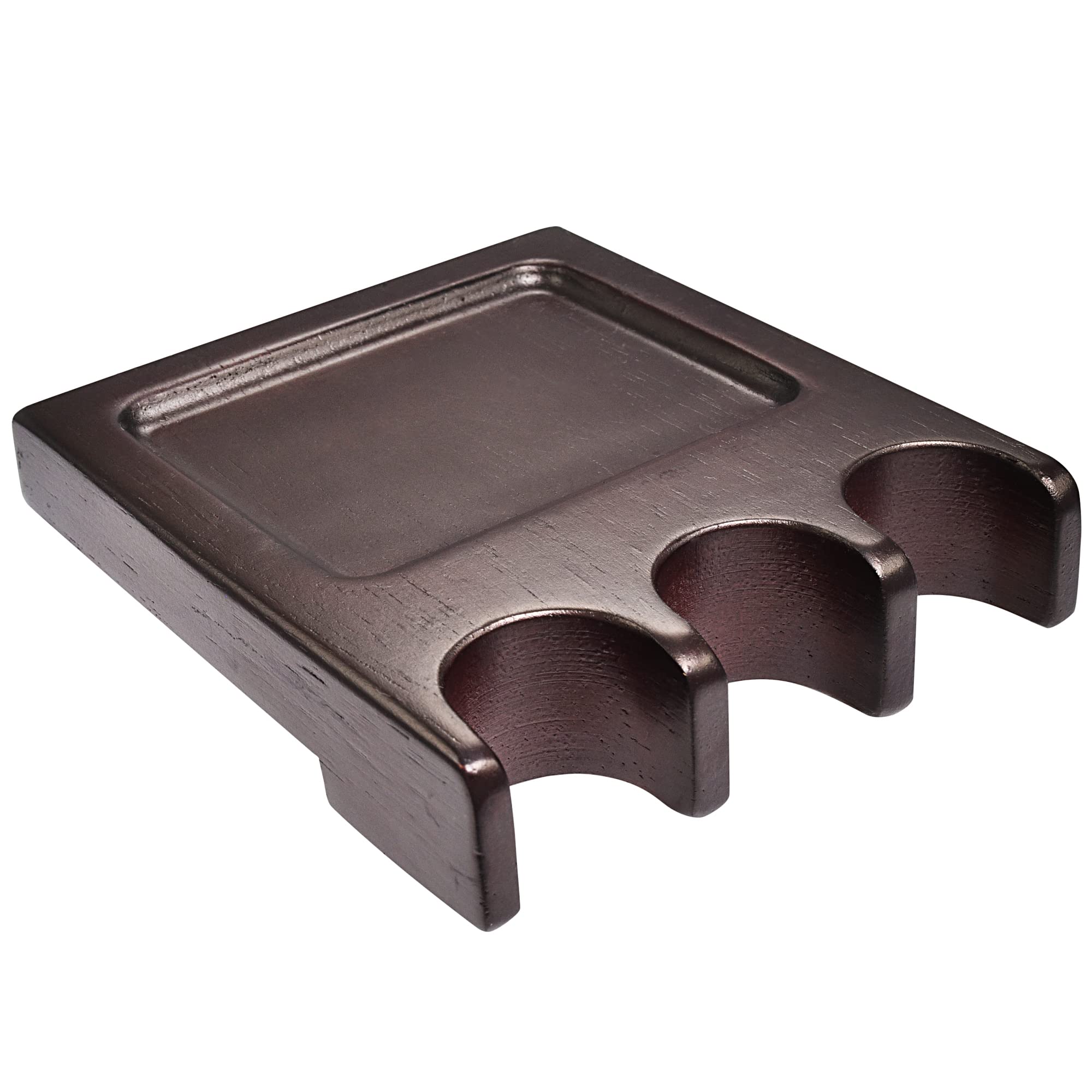 Pool Stick Holder - Portable Claw Rack Holds Cues Against Table, Bar or Chair - Weighted Solid Wood With Rounded Edges and Non-Slip Pad (Mahogany, 3 Cue Claw)