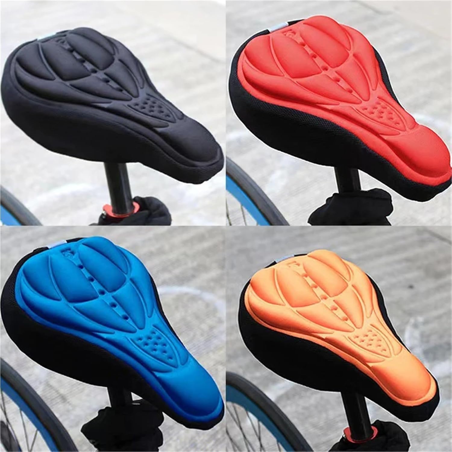 3D Mountain Bike Saddle Cover, Breathable Silicone Gel Sponge Thick Cushion Cycling Accessory