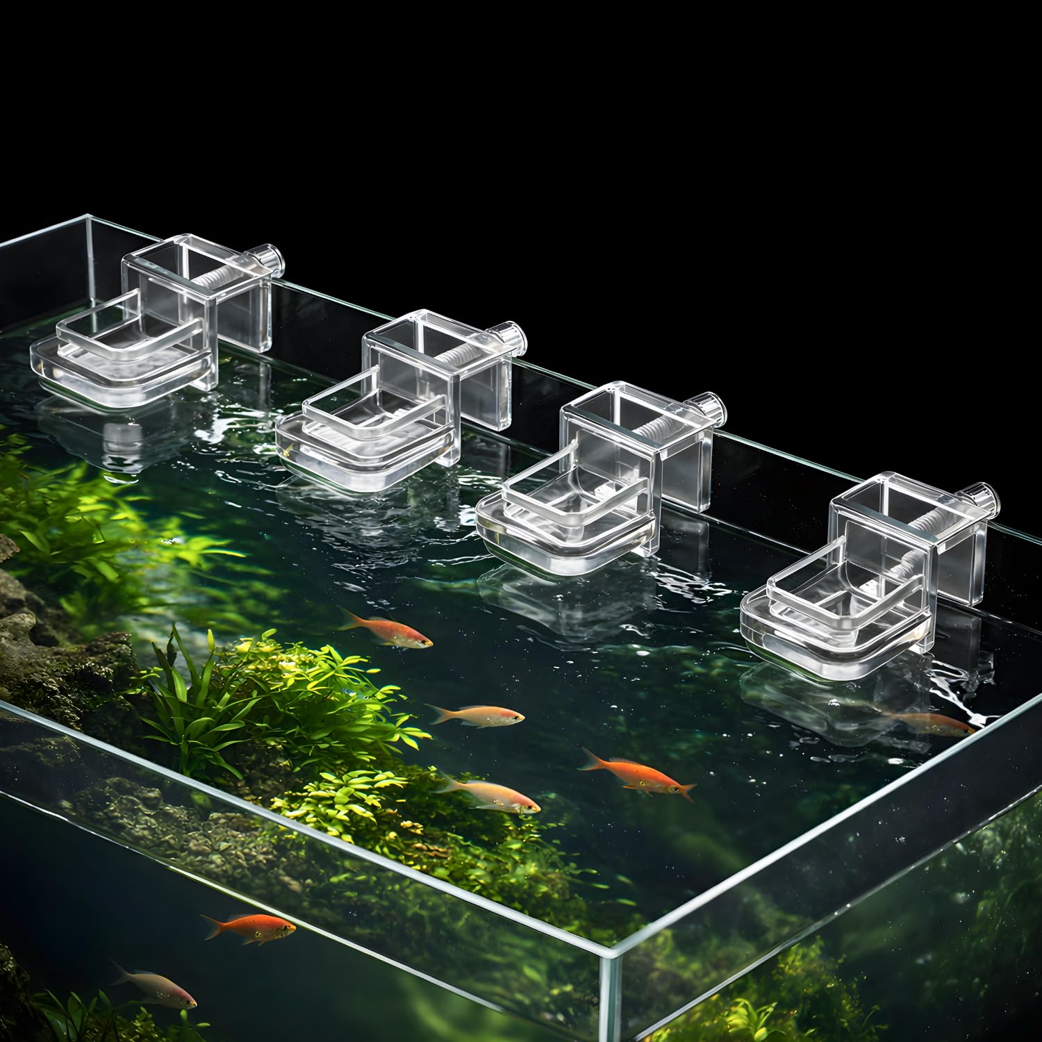 VAYINATO® Transparent Acrylic Aquarium Cover Brackets with Screw Clamp | Lid Support Clips for Rimless Fish Tanks | Anti-Jump Design | Clear Plastic Mounts for Dividers & Lids (4 Pcs)-image-35