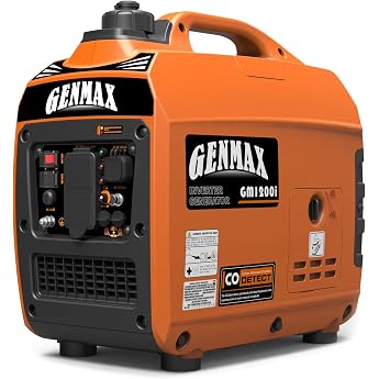 GENMAX Portable Inverter Gas Motor 1200W Ultra Quiet Gas Motor EPA Compatible Eco Mode Function Ultralight for Home and Camping GM1200i