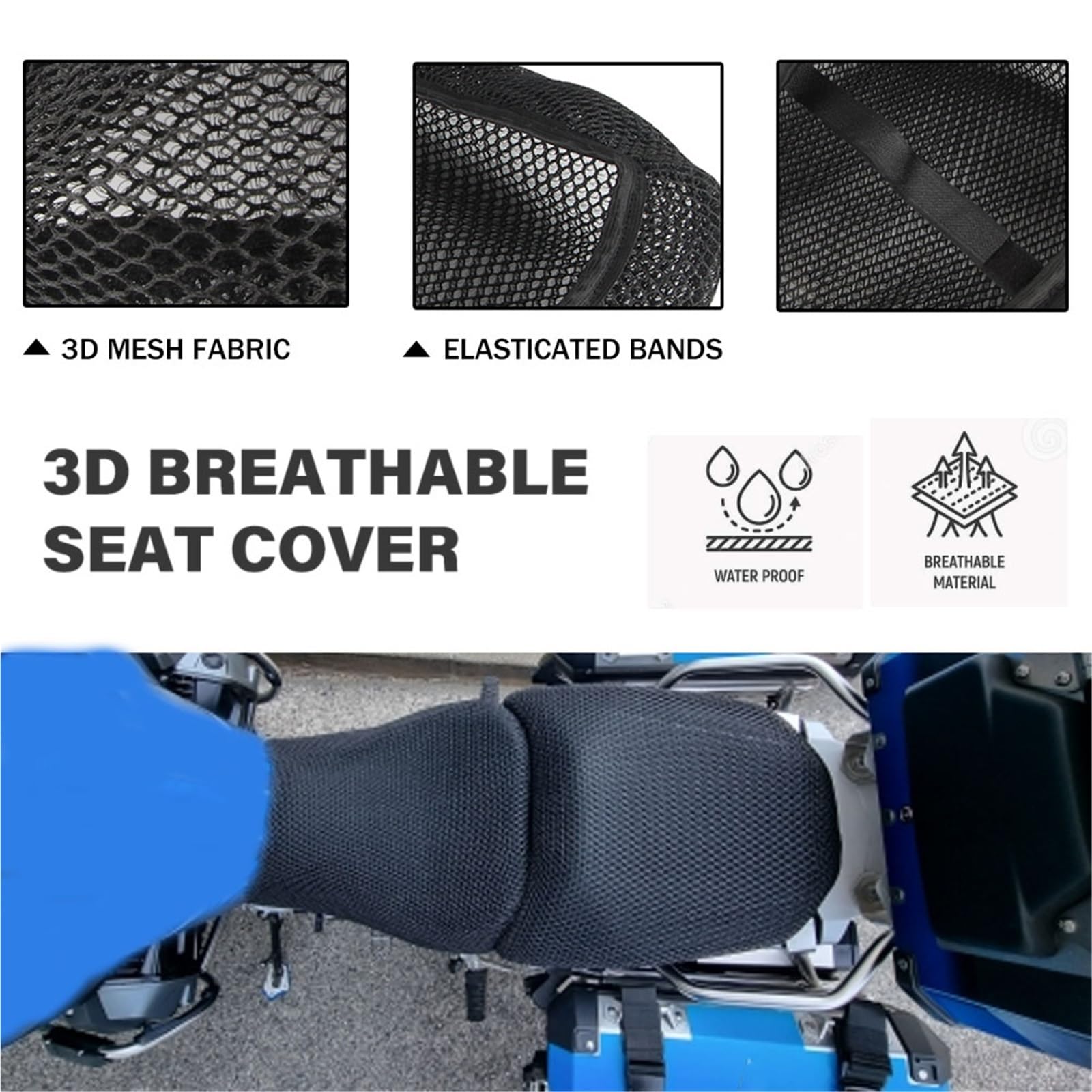 Coprisedile Per Moto Per BMW R1300GS Adventure R1300 GS ADV 2023-2026 Coperture Protettive Per Cuscino Del Sedile In Nylon Antiscivolo Con Rete