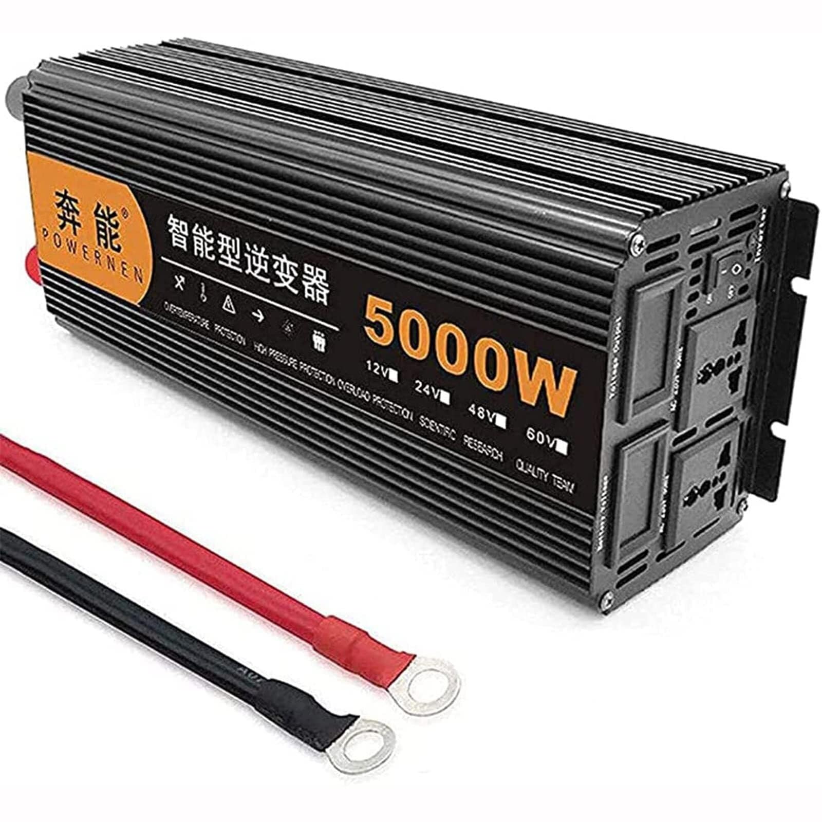 PWANUIGTE Pure Sine Wave Power Inverter 3200W 4000W 5000W 6000W 8000W 9000W 12000W 15000W Peak DC 12V/24V to AC 240V(12v,5000W)