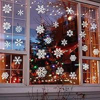 Vista 4 de Decora 48 piezas de calcomanías de copo de nieve de Navidad para ventanas de vidrio, decoraciones de calcomanías de ventana para oficina