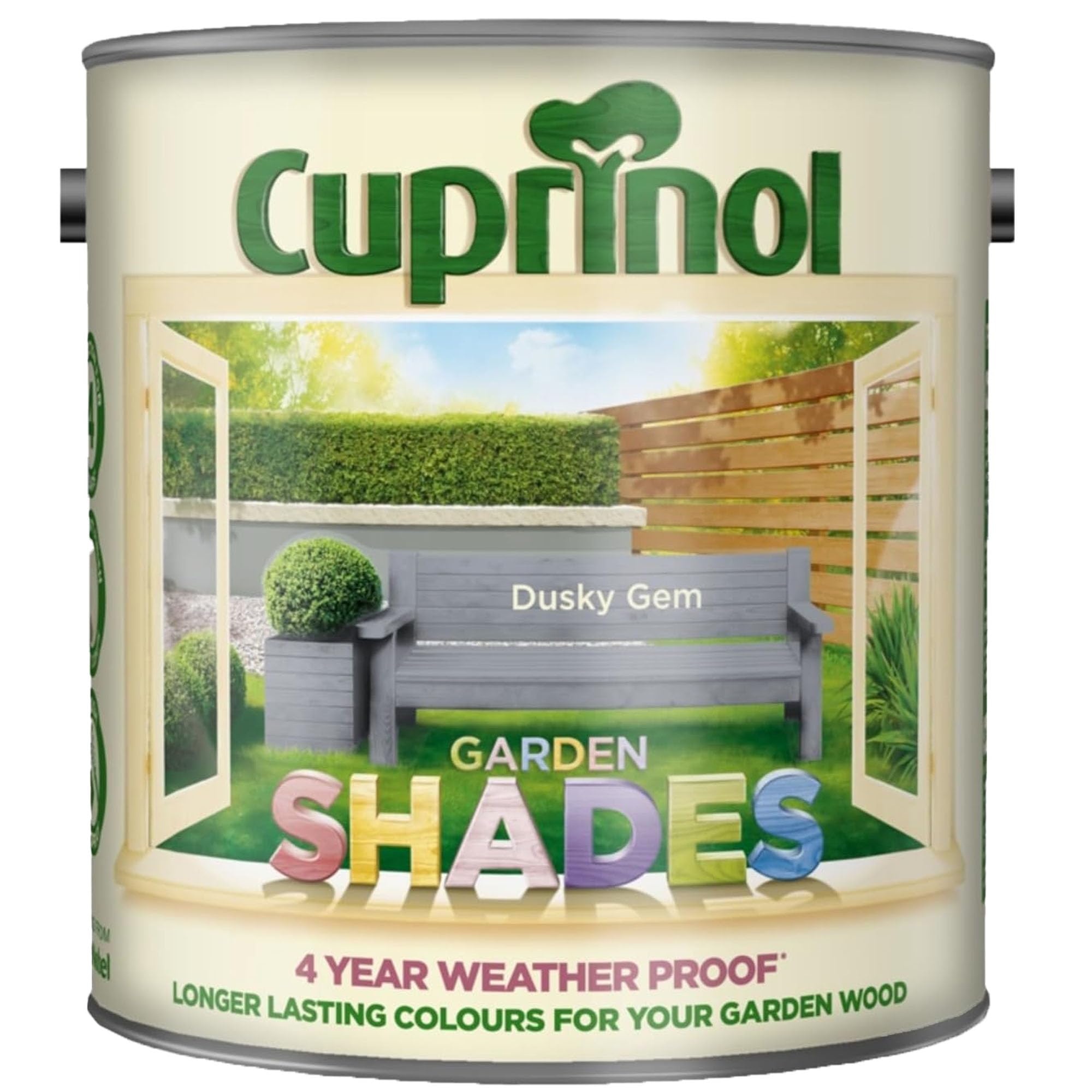 DUAYRA Garden Shades Paint | Quick Drying Water Based | For Garden Fence, Shades, Benches, Terracotta, Brick, Stone | Exterior Wood Furniture | Long Lasting (Dusky Gem, 2.5 Liters)