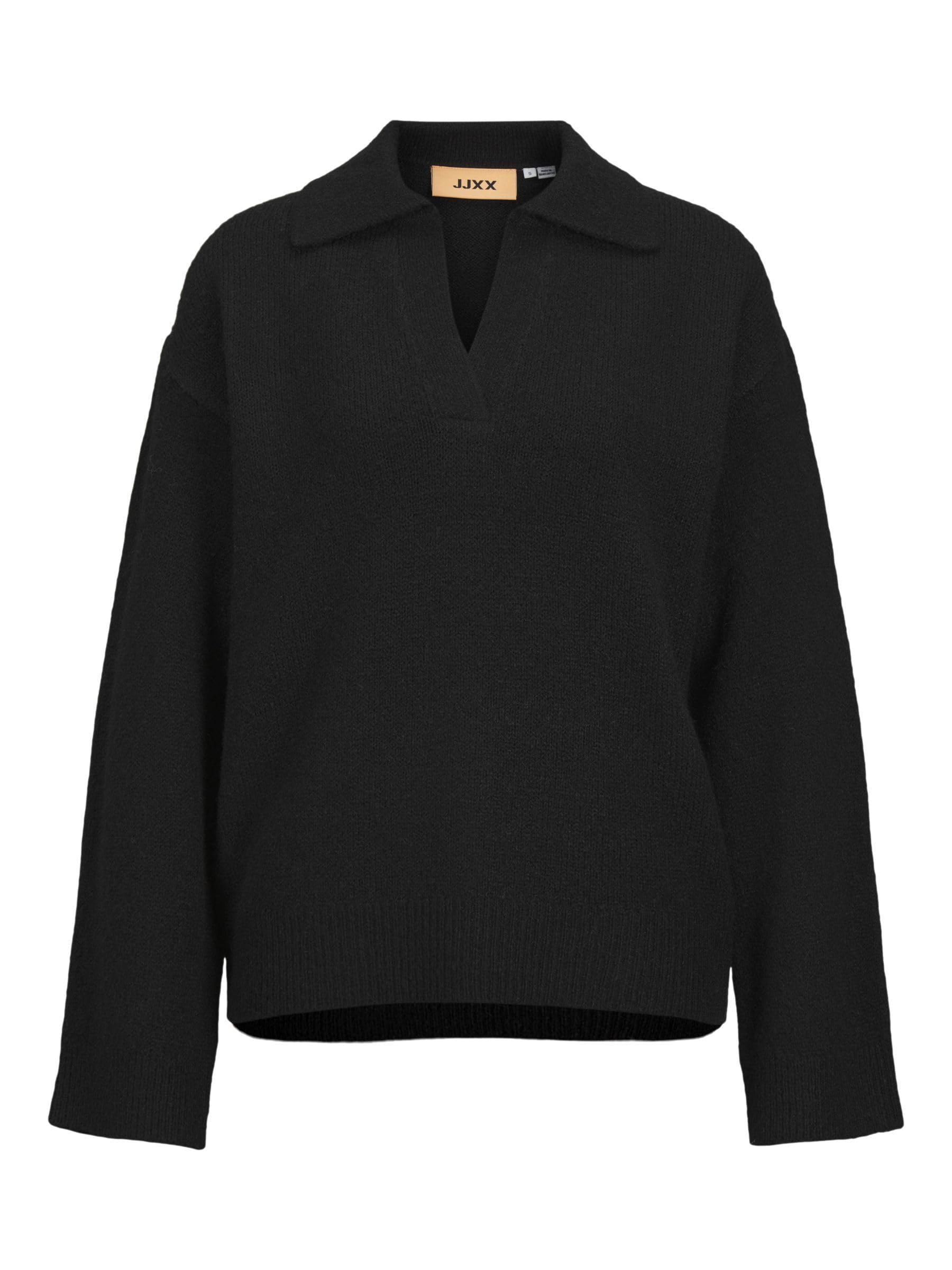 JJXX Women's Jxariella Polo Neck Knit Sn Jumper, Black, XS