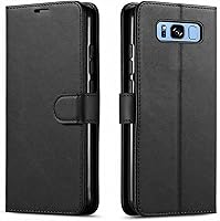 Vista 1 de STARSHOP Funda compatible con Samsung Galaxy S8 Plus, con [protector de pantalla de vidrio templado incluido] Cartera de piel sintética a prueba
