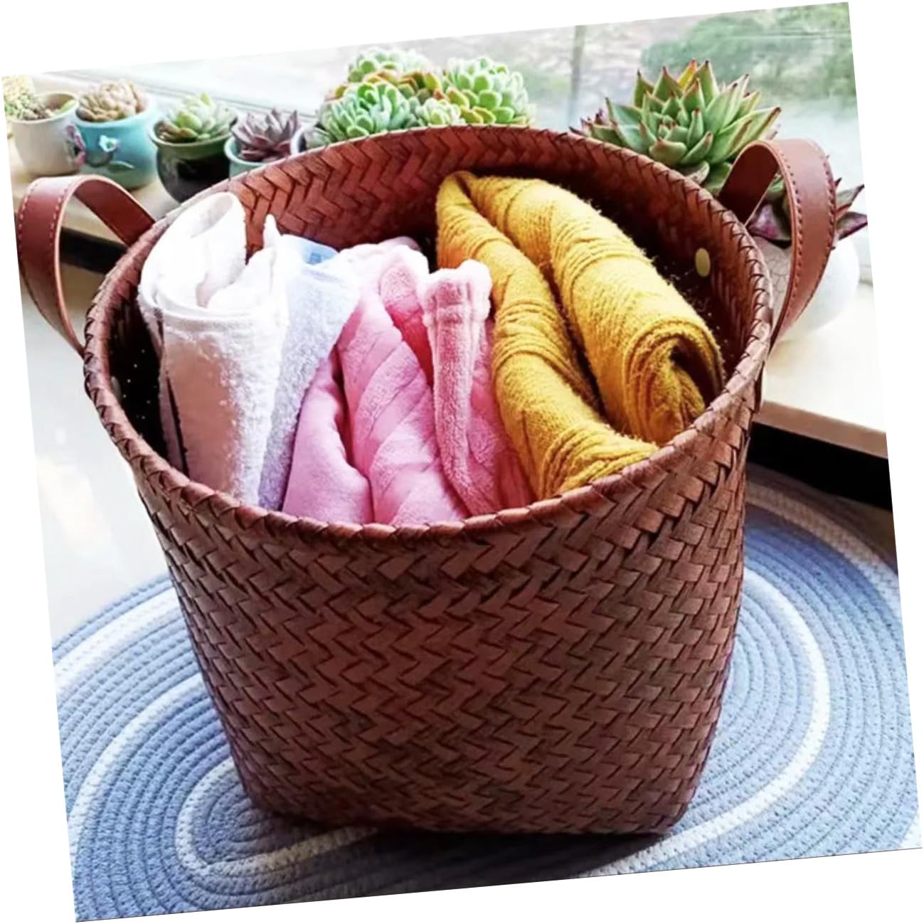 iplusmile Cesta de Almacenamiento Estilo Pastoral Cesta Organizadora Multifuncional para Ropa Sucia y Juguetes para Guardar y Organizar Baño y Dormitorio
