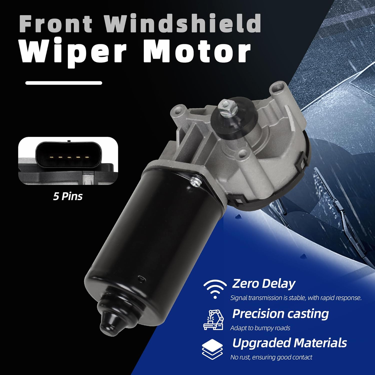 New Front Windshield Wiper Motor 1C3Z17508AA Compatible with Ford F-150 F-250 Expedition Explorer, Lincoln Continental LS, Jaguar S-Type, Mazda Tribute Replace OE 1L2Z17508AB 4F1Z17508AB