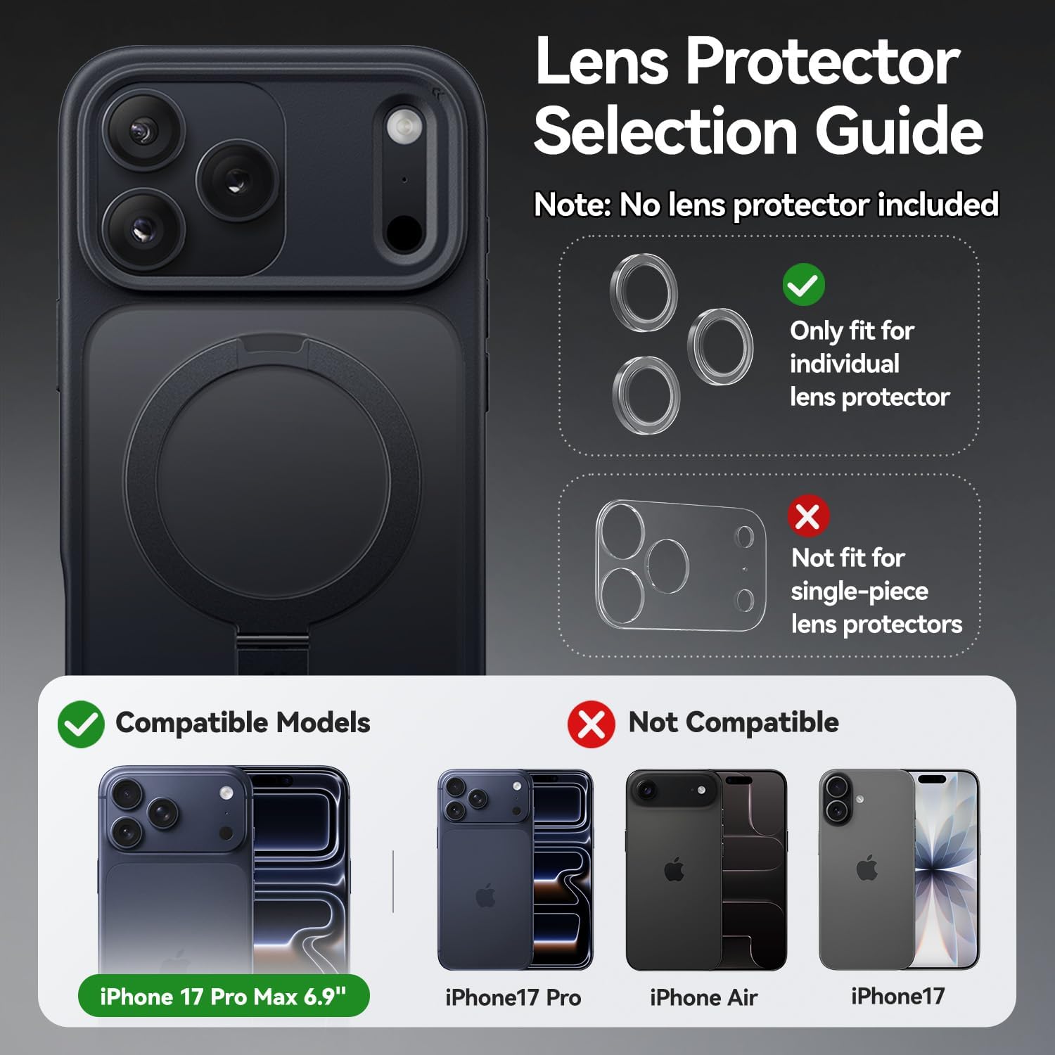 CASEKOO Ultra-Magnetic Stand for iPhone 17 Pro Max Case [Military Drop Protection] [Compatible with MagSafe] Shockproof Translucent Matte Slim Ring Holder Case for iPhone 17 ProMax 6.9", White - Image 9