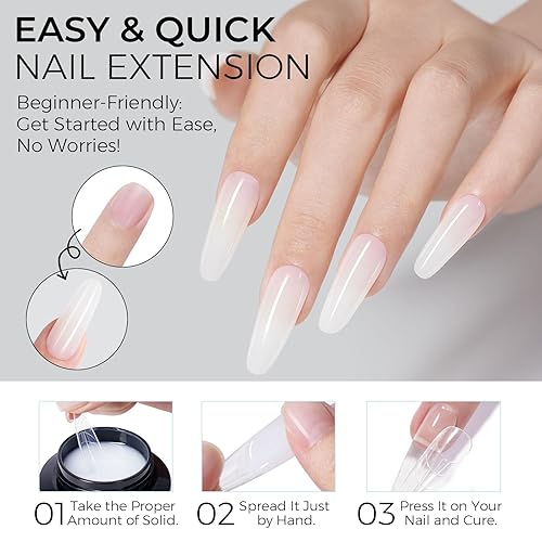 Miniatura 6 de TOMICCA Gel para esculpir uñas 3D para arte de uñas, 1.76 oz, gel no pegajoso para tallar a mano, gel de extensión de uñas UV LED, gel sólido