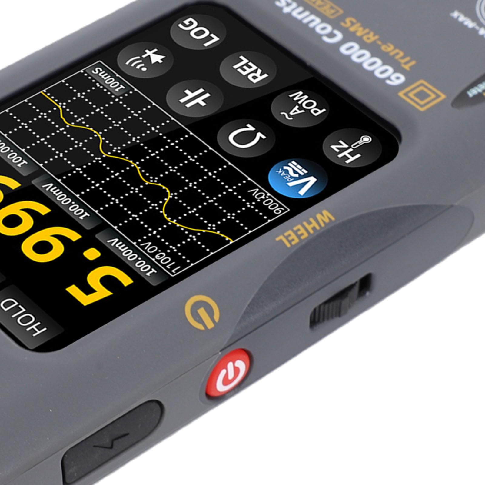 Multimetro Tester per Pannelli Solari, con Dati | 60.000 Conteggi, Display da 3,98 Pollici, Corrente CA Fino A 10.000 A con Morsetto, 3.000 MAh, per la Manutenzione Campo
