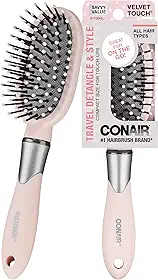 Conair Escova de cabelo Velvet Touch, tamanho médio - As cores podem variar